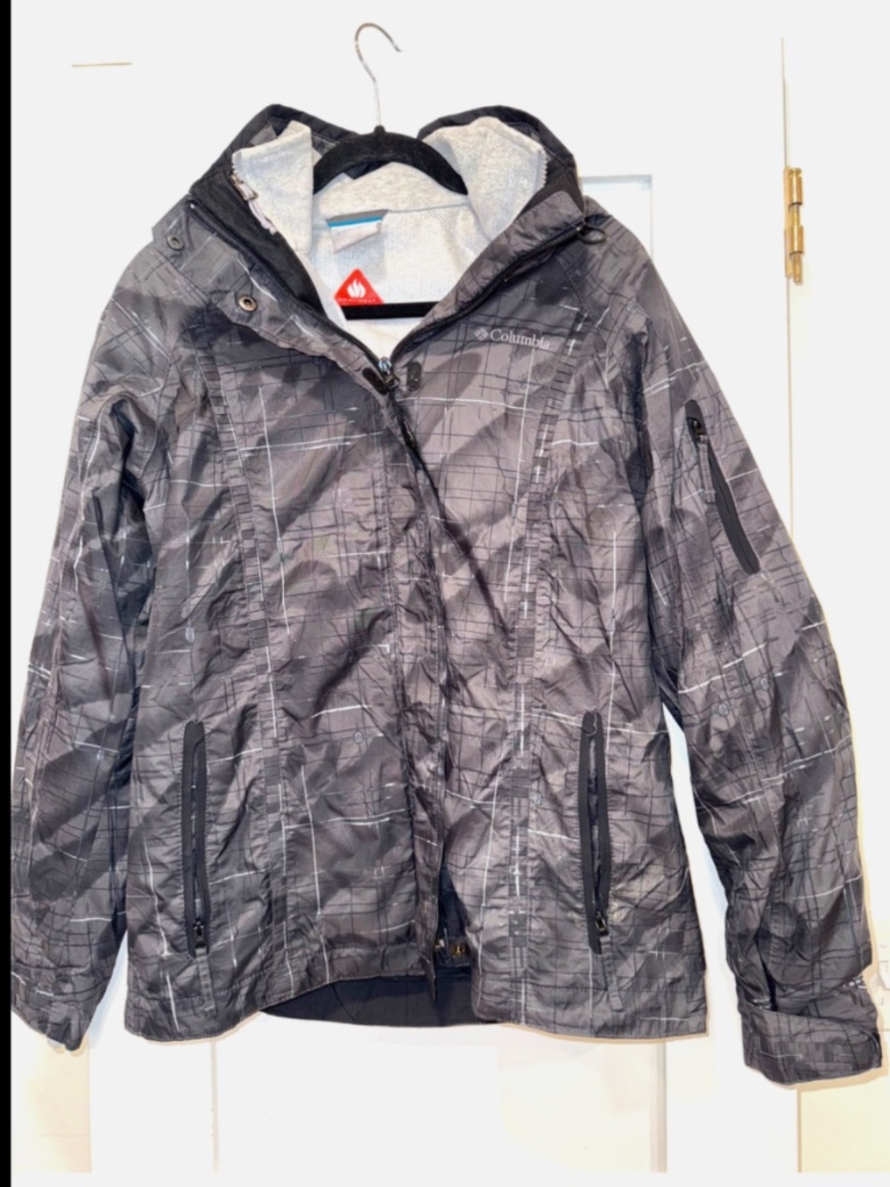 Columbia Women's Bugaboo Interchange Waterproof Grey Jacket Removable Hood Sz S